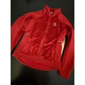 Kailas Womens Red‎ Full Zip Hybrid High Pile Fleece Jacket Outdoor Hiking Size S